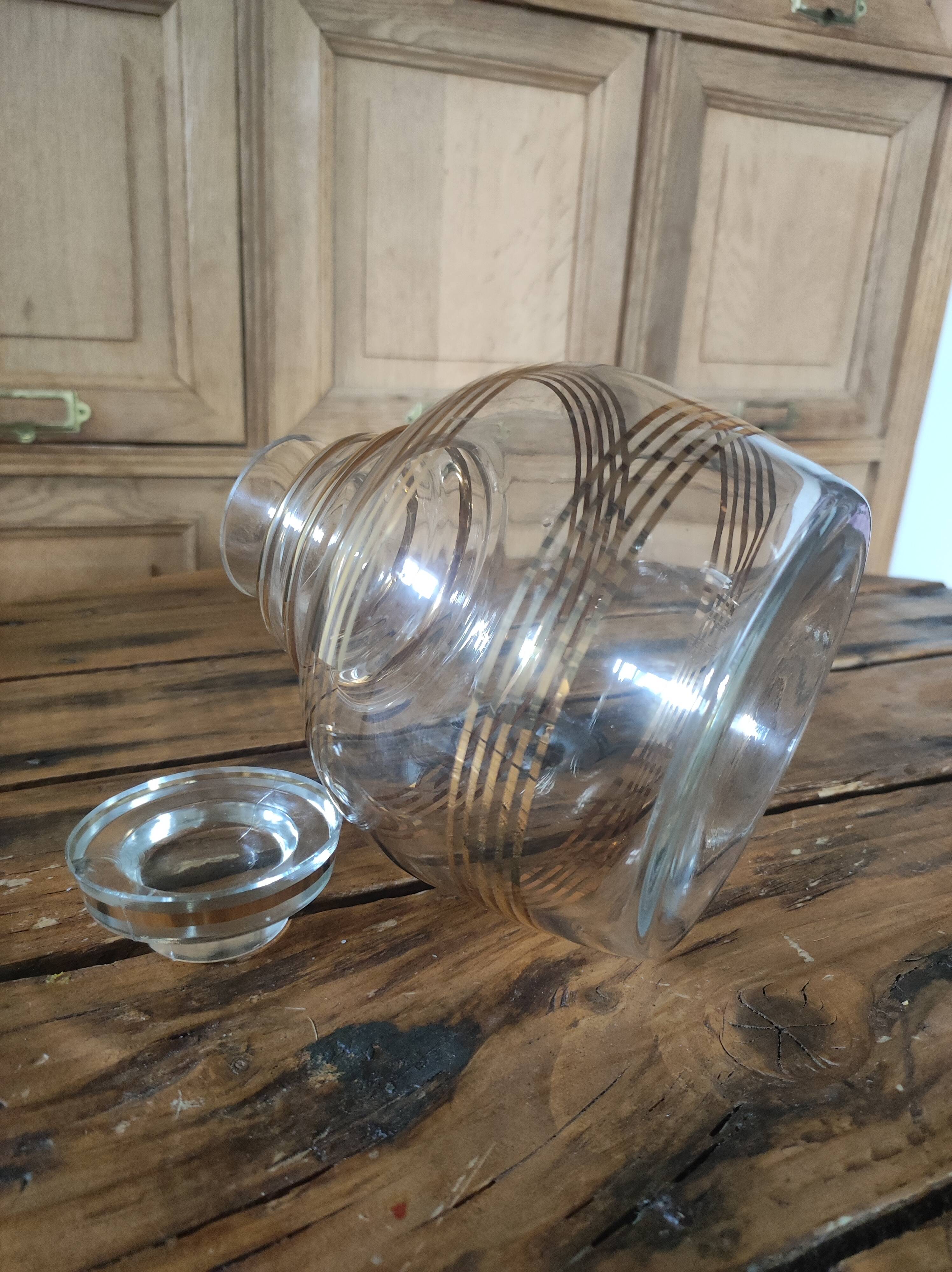 Vintage gold striped decanter