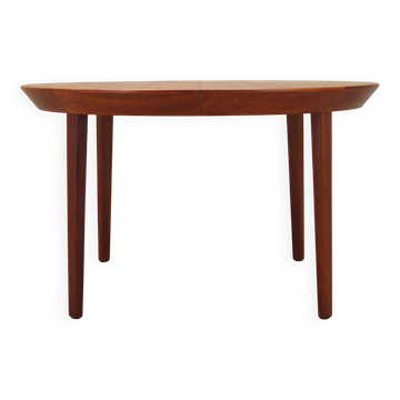 Round teak table, Danish design, 1960s, manufacturer: Gudme Møbelfabrik, de