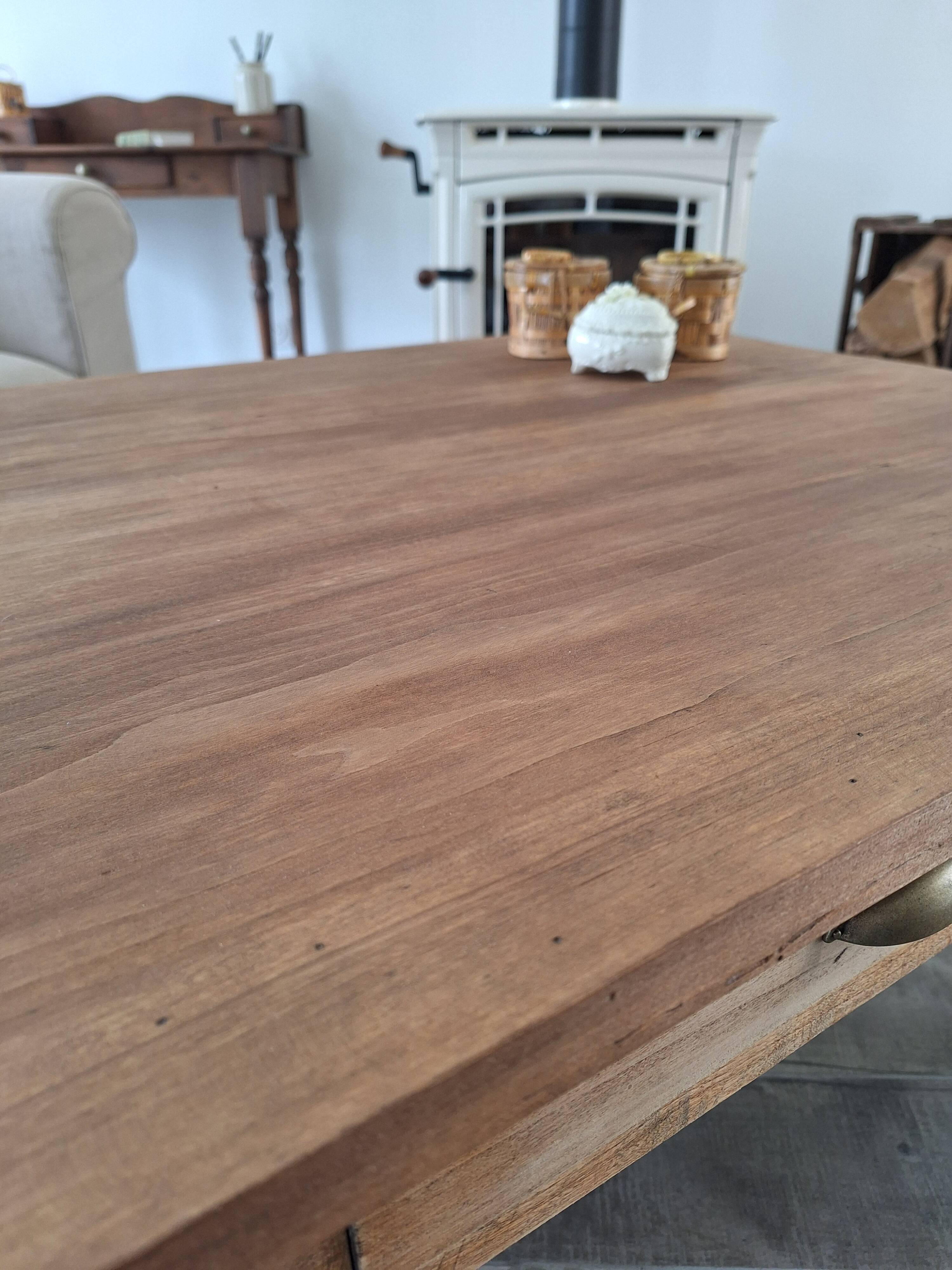 Farmhouse oak coffee table in country style