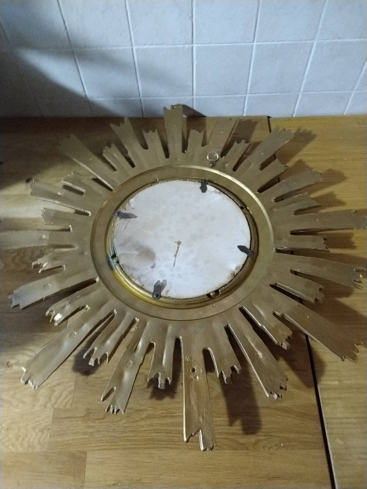 Sun mirror from the 50s/60s. Witch's Eye. 60 cm.