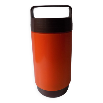 Orange thermos Domec 1970s