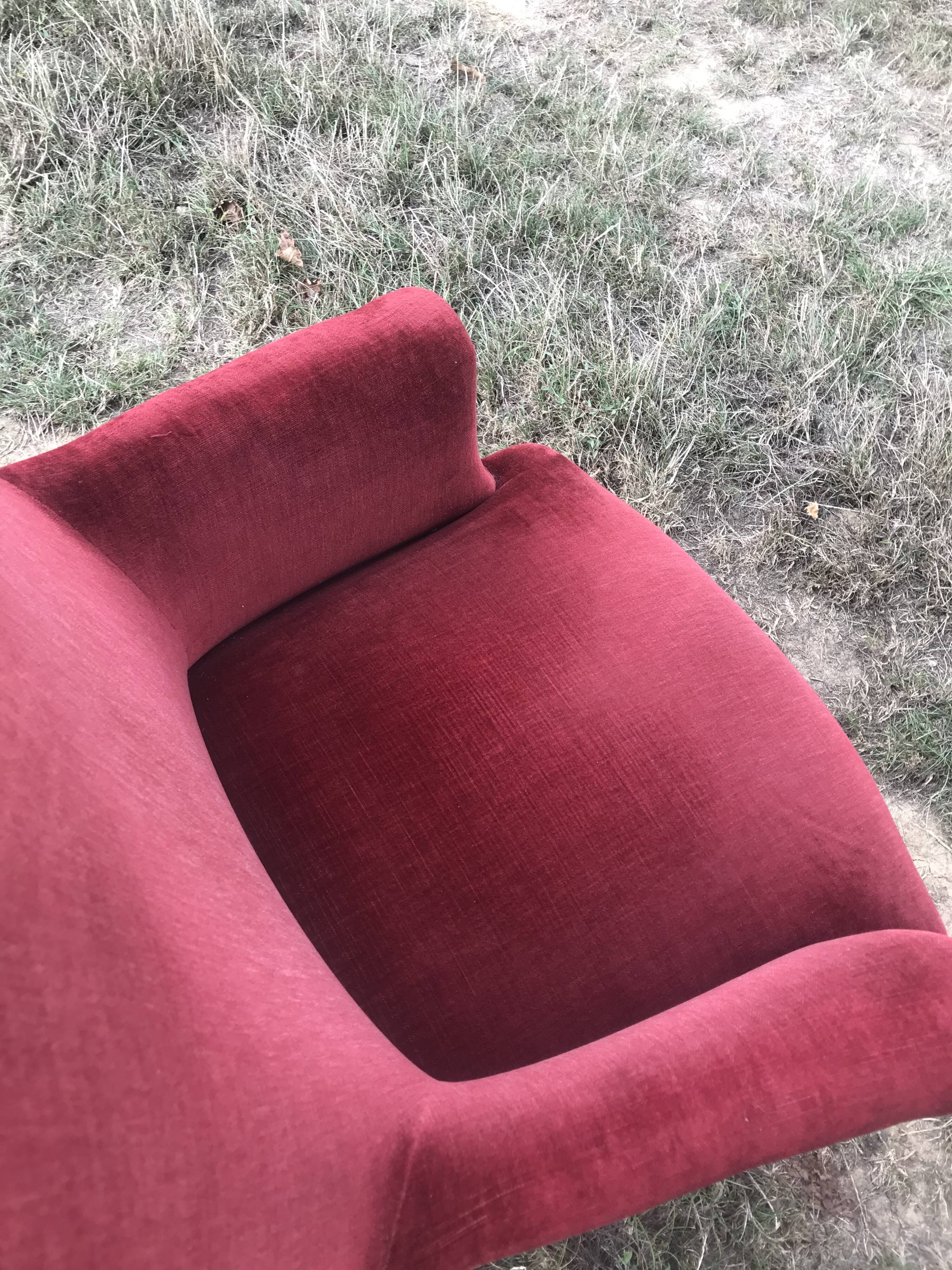 Bordeaux velvet english armchair