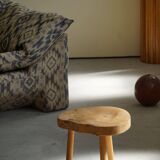 Tripod stool in solid pine, by a Swedish cabinetmaker, mid-century, around the 1960s.