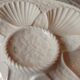 Service 12 plates. + Oyster barbotine shellfish dish