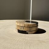 Set of 3 fossilized wood coasters (clear)
