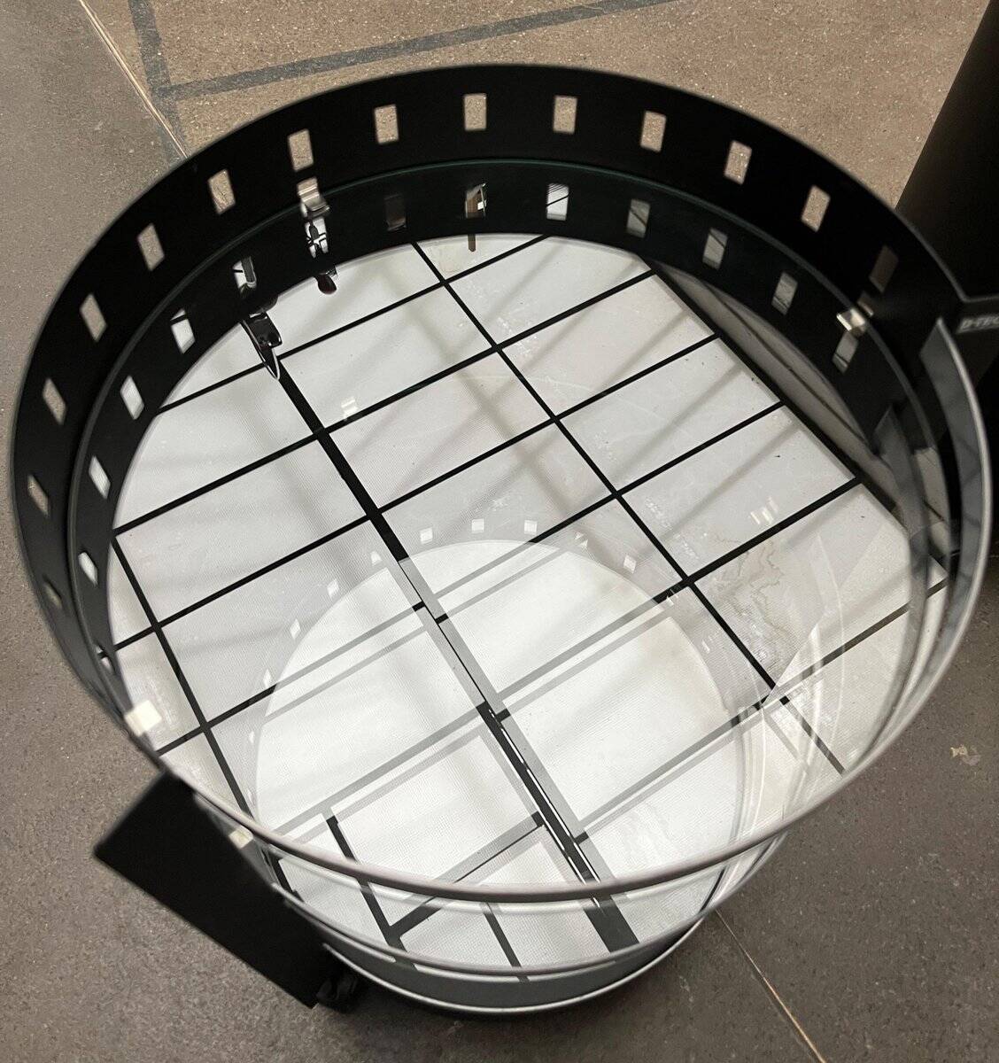 Postmodern German side tables in rolling metal and glass by D-Tec, 1980s, set of 2.