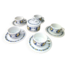 5 espresso coffee cups and matching Villeroy Boch ceramic sugar bowl Cadiz model
