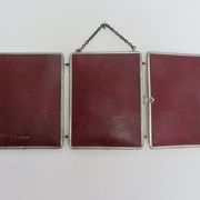 Miroir de barbier triptyque à chainette avec fermoir années 30 40