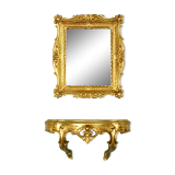 Entrance console & mirror sound, gilded around 1970