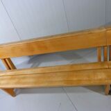 Modernist solid beech wooden pew 1960’s