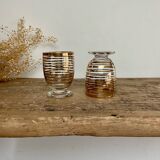 6 verres à liqueur dorés
