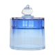 Blue Bohemian crystal toilet jar bottle, glass