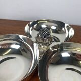 3-compartment silver-plated metal appetizer dish, 1970