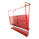 Vintage magazine rack in red lacquered perforated metal from the 70s