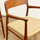 Armchairs, Niels O. Møller, J.L. Moller, Model 56, Set of 2,Denmark, 1950s