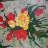 Plateau de service en fibre vintage, tulipes 46x36