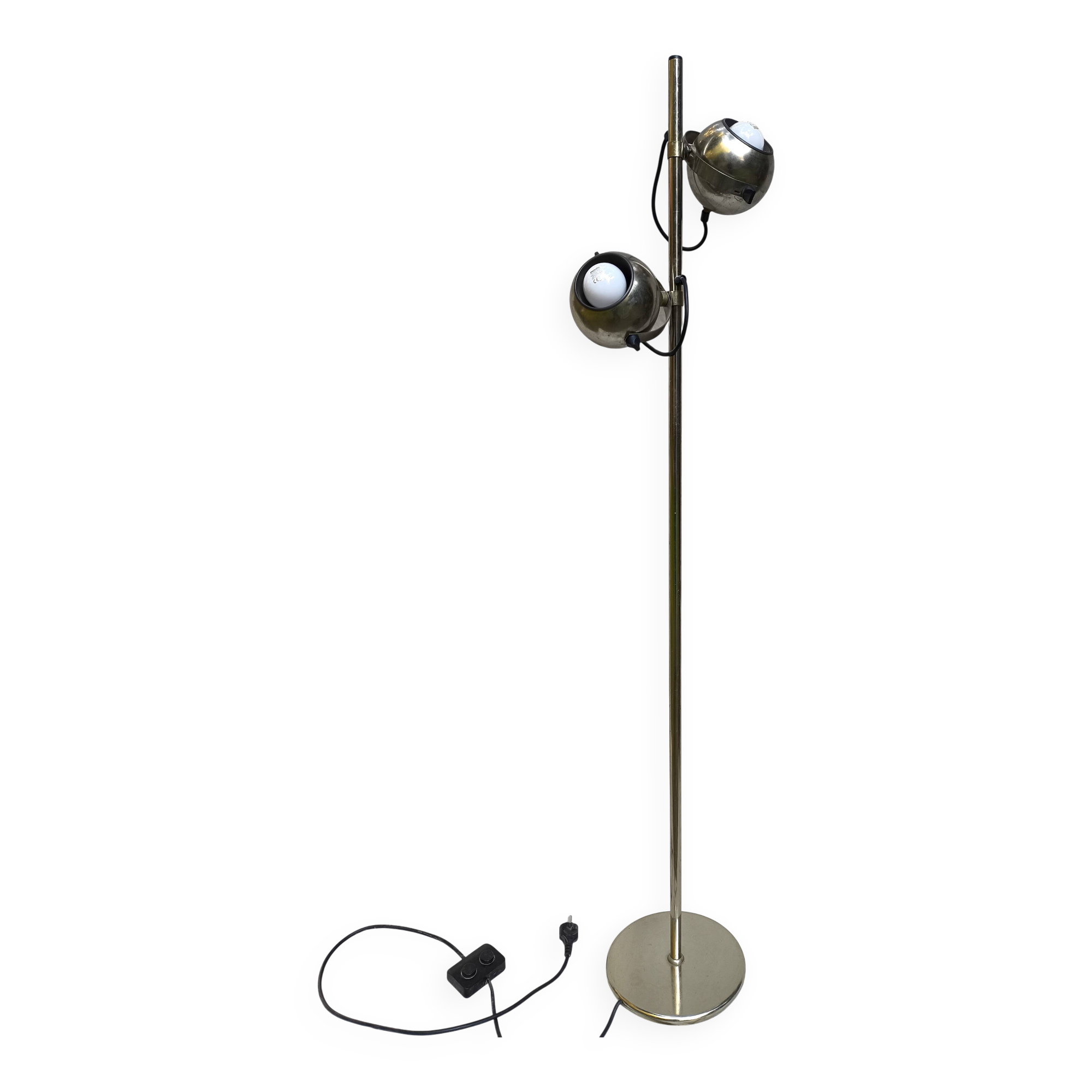 Vintage eyeball chrome floor lamp 1970