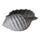 Large iridescent barbotine shell bowl, Italy vintage