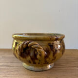 Cache pot en céramique vintage oreilles tressées