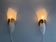 Pair of glass and metal wall lights AGE, 1980s, Italy