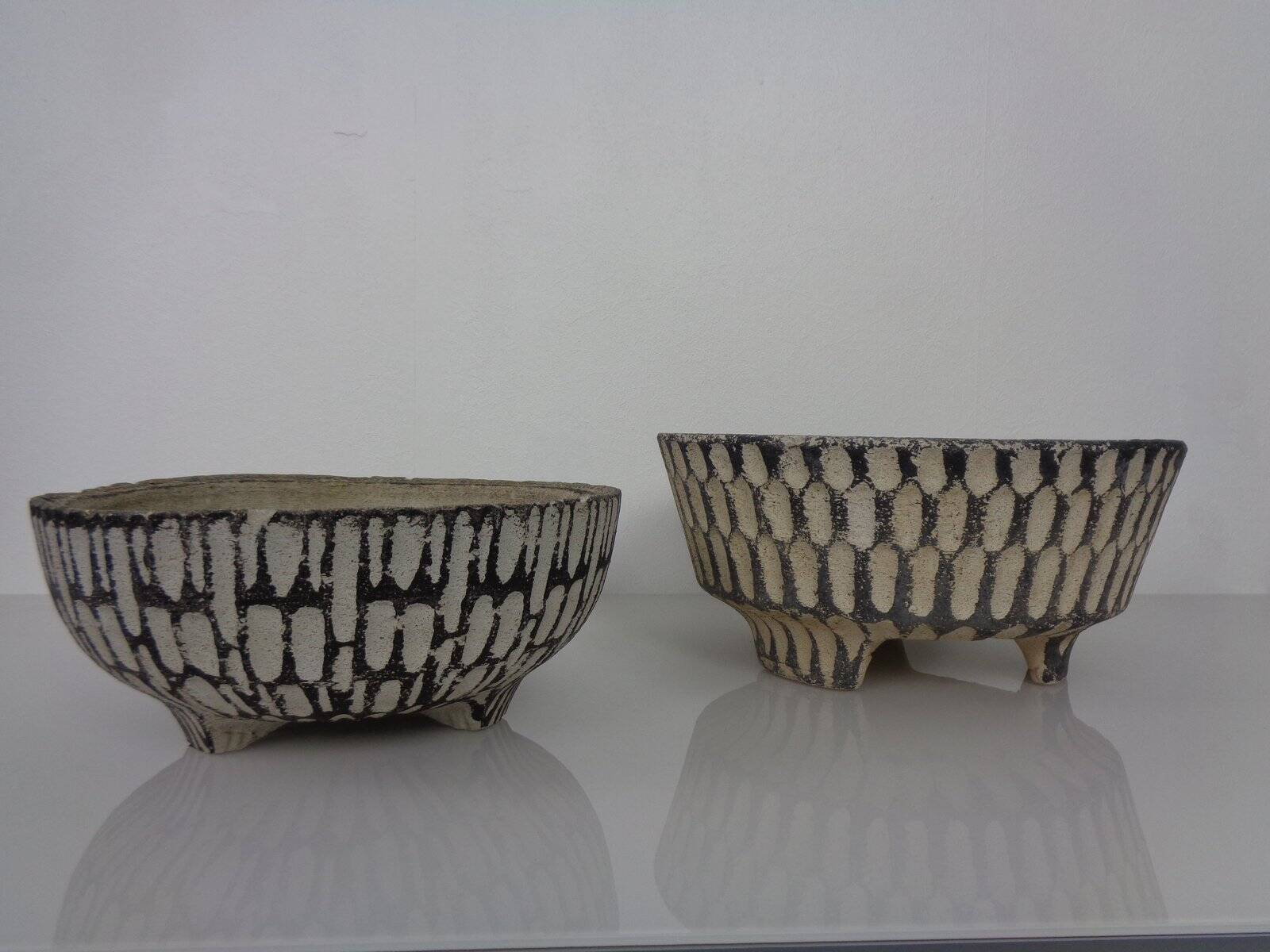 Mid-Century Concrete Planters, 1960s, Set of 2