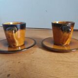 2 coffee cups and saucers in Longchamp ceramic