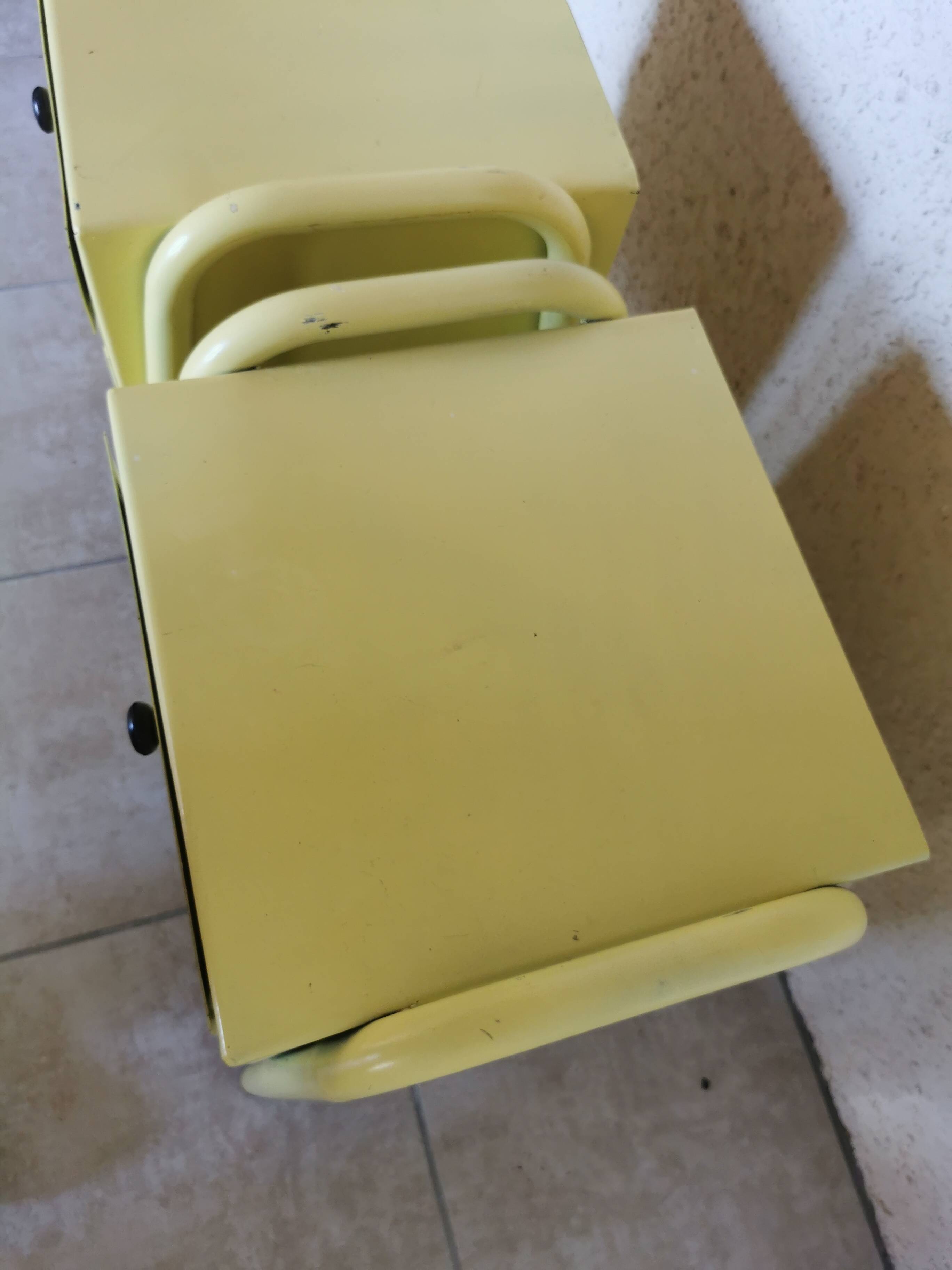 Pair of boarding school bedside tables
