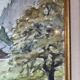 Old painting of a mountain farm landscape from the 50s/70s.