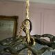 Lustre montgolfière Louis XVI – Bronze doré & pampilles – Époque 1900