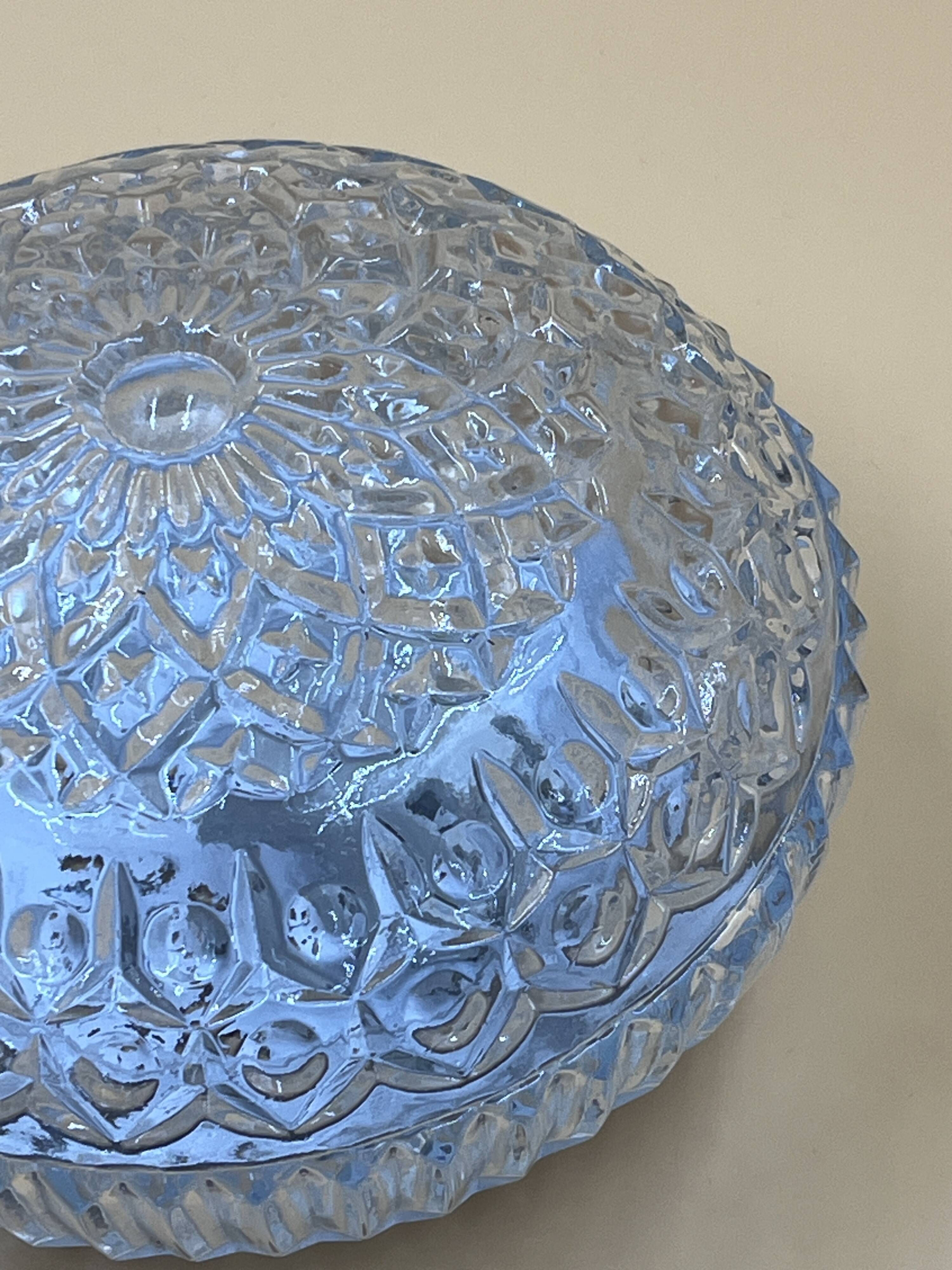 Vintage relief-moulded glass ceiling light