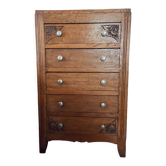 High chest of drawers 5 drawers art deco