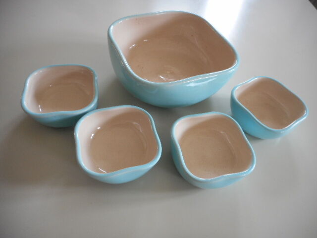 Set of 5 Kéramos 1960' cups