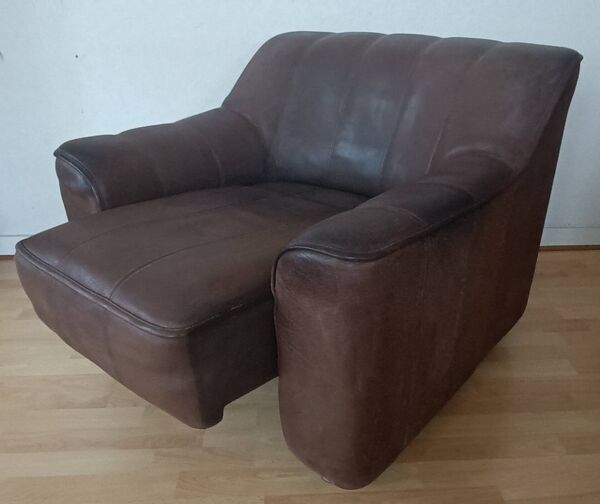 Fauteuil club suisse de Sede Designer Cuir Modèle DS44 années 1970