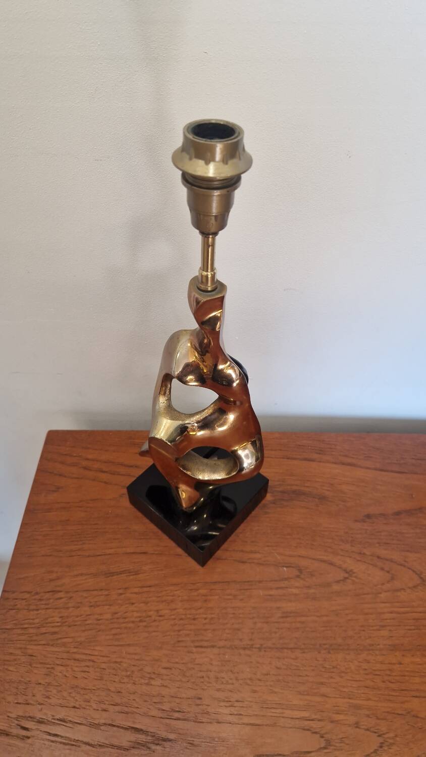 Michel Jaubert, gilt bronze lamp base. 1970s