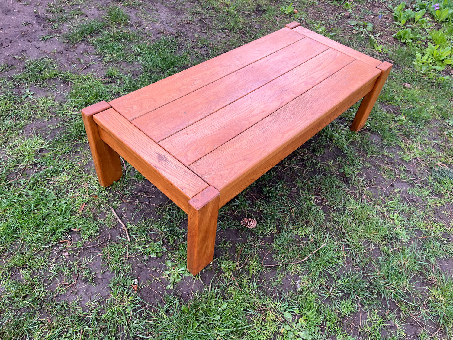 vintage coffee table solid elm