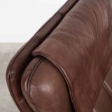 Fauteuil en cuir marron, design suisse, années 1970, fabrication : De Sede