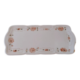 Antique dish in white ceramic and pink spring flowers Niderviller France