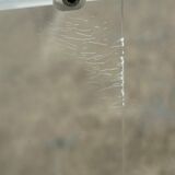 Desk glass top and vintage plexiglass foot