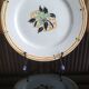 Flat plate old tunis floral porcelain HB French antique