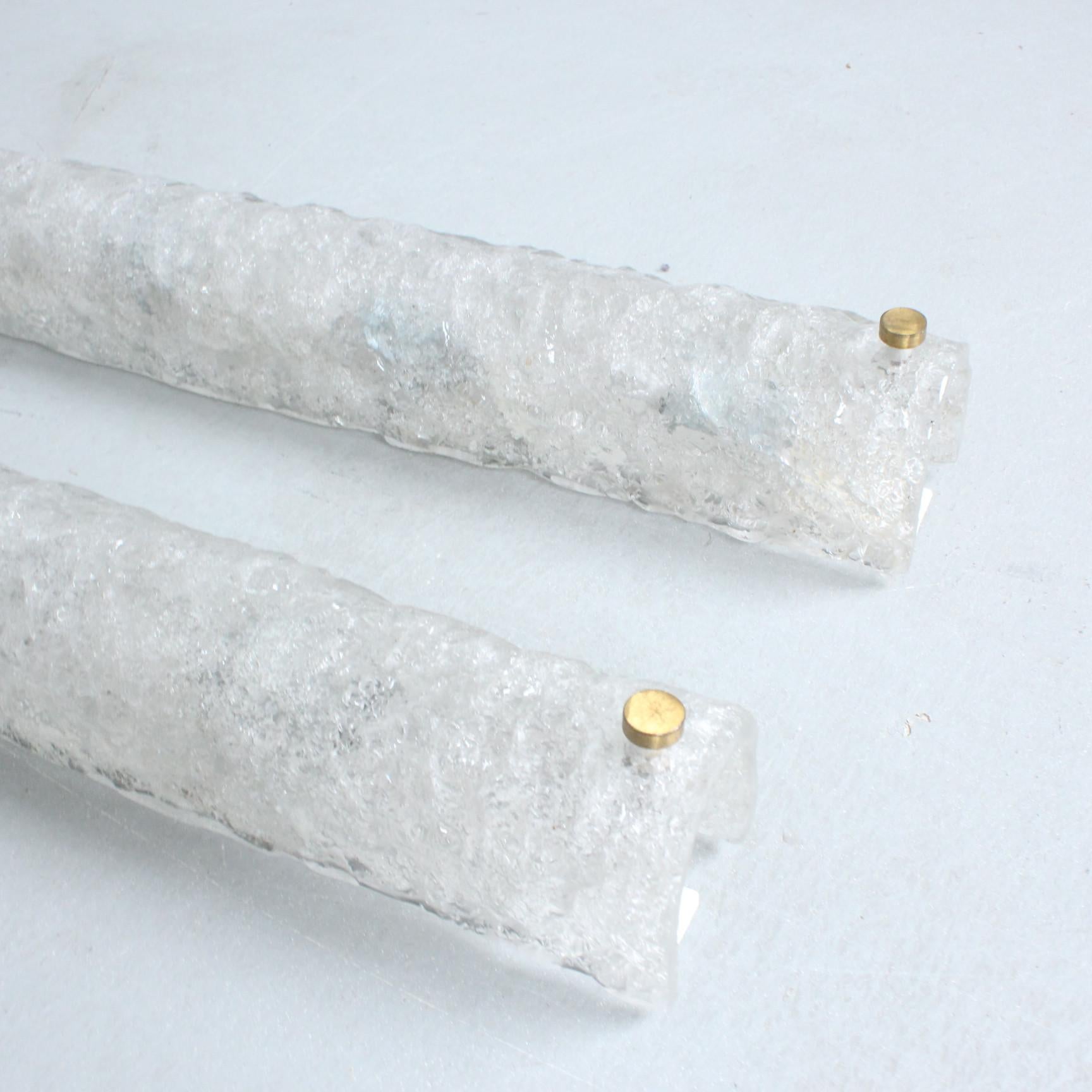 Hillebrand pair of frosted glass wall lights 1970 germany