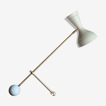 Diabolo lamp with marble counterweight