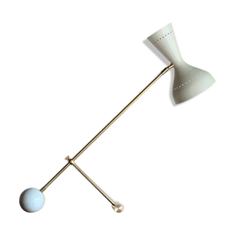 Diabolo lamp with marble counterweight