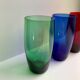 Lot de 4 verres à eau design en verre coloré années 70