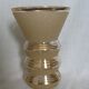 Frosted glass vase with a champagne finish and gold trim Art Deco
