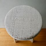 White rattan stool