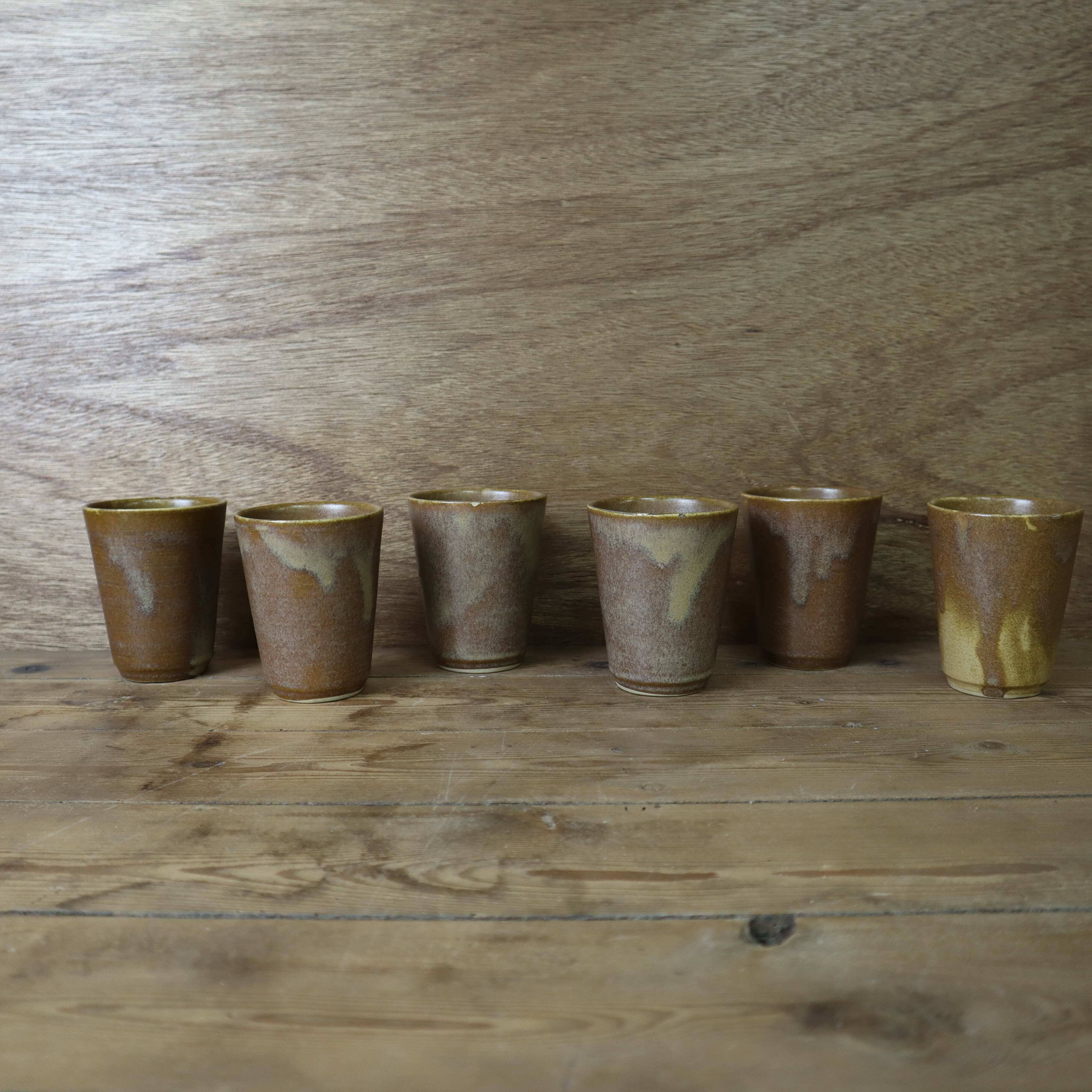 6 Digoin stoneware glasses