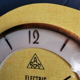 Vintage formica clock silent wall clock 60s "DAM electric yellow black"