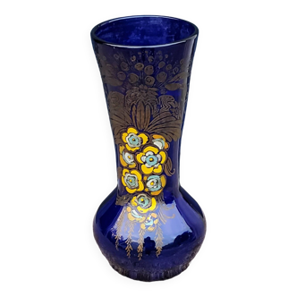 Vase en verre émaillé des années 1930