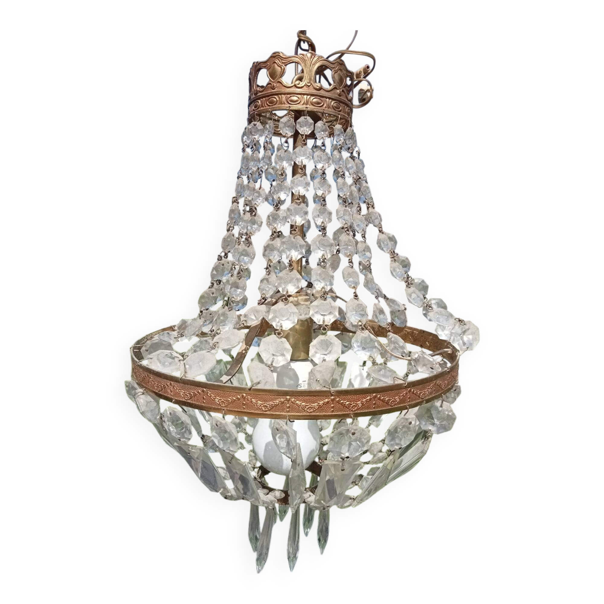 Lustre montgolfière à pampilles | Selency