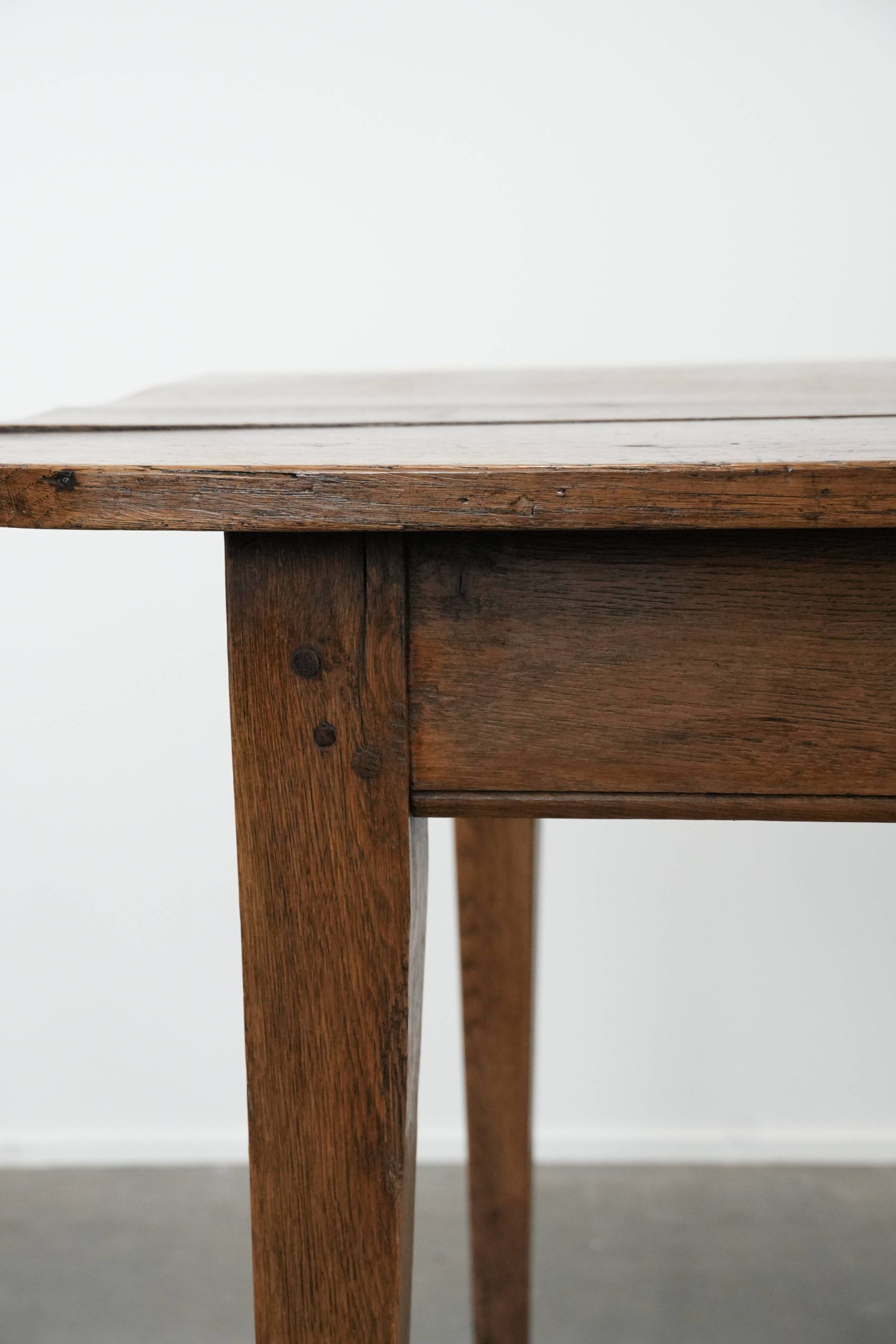 Large antique dining table for 6 to 8 people with two functional drawers